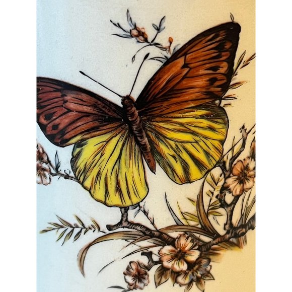 Vtg Butterfly Made In USA Stamped Coffee Cup Mug Boho Retro Kitchy - Picture 3 of 6